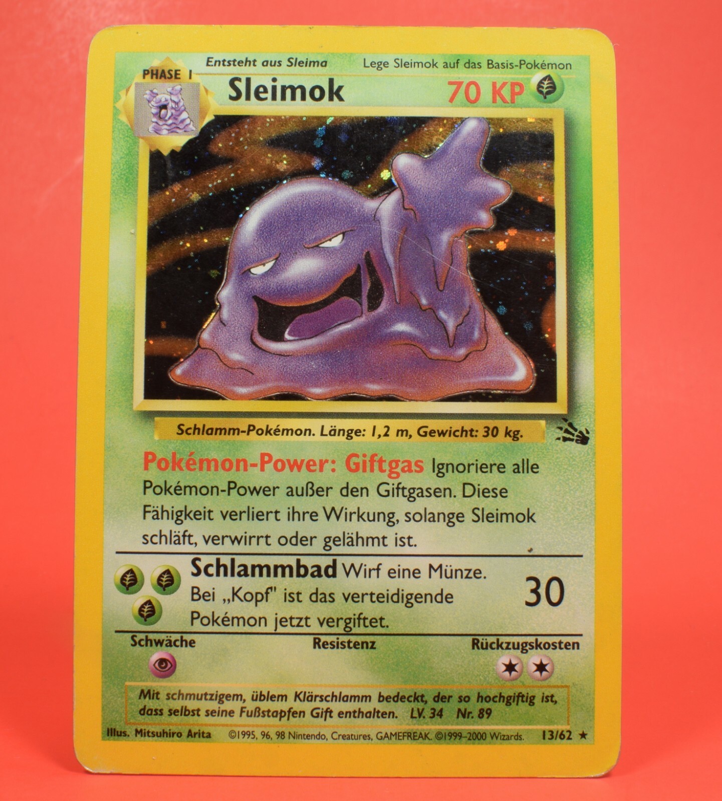 Pokemon TCG Card German Holo Rare Fossil Set Muk Sleimok 13