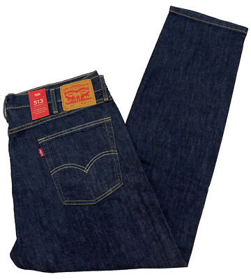 Levis 513 Slim Straight Stretch Mens Jeans 38X32 Blue W38L32 0183