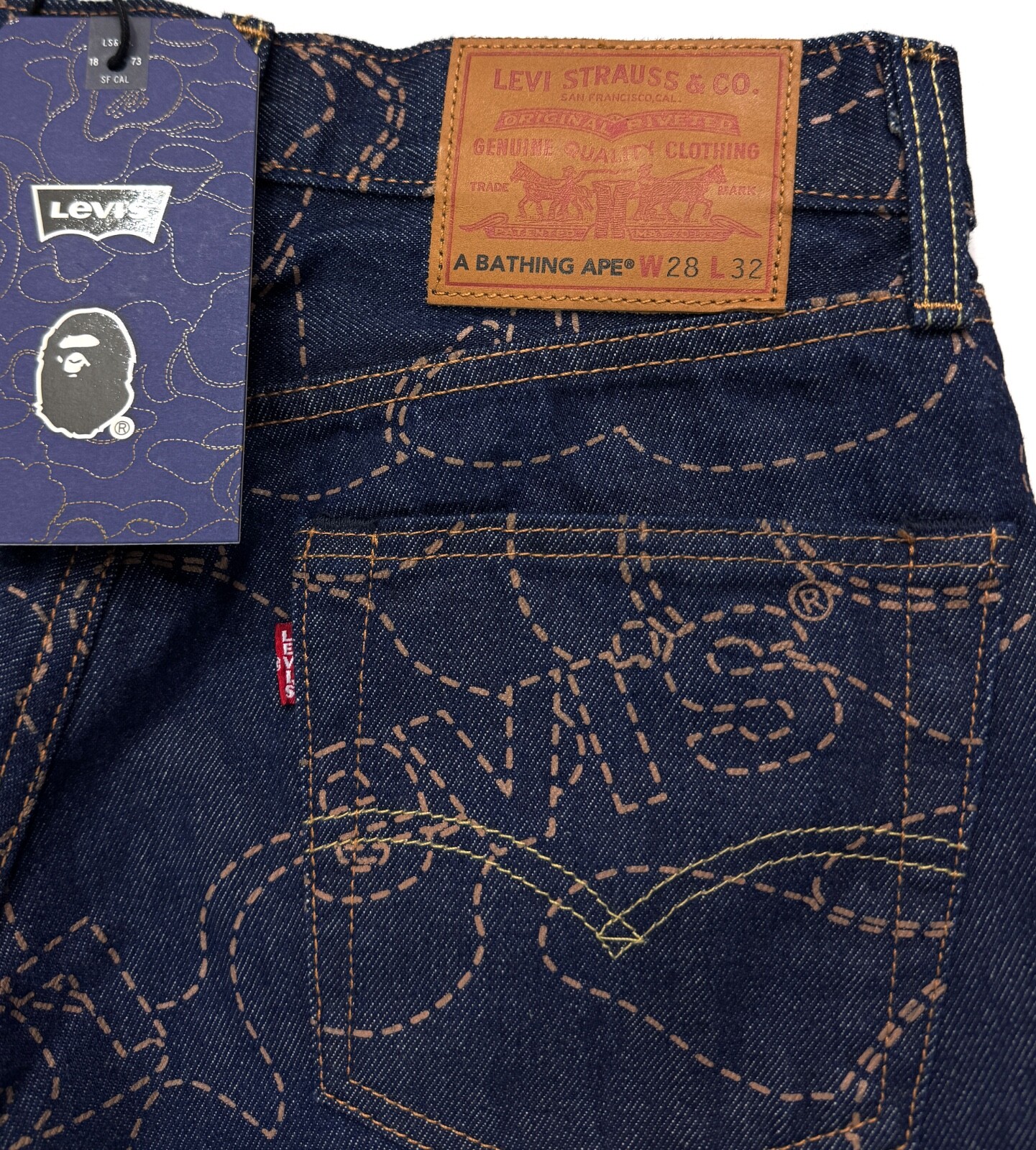 A BATHING APE × Levi's デニムジャケット　S A BATHING APE × Levi's デニムジャケットS