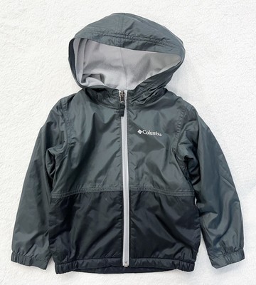 EUC! Columbia Gray Black Fleece Lined Windbreaker Jacket Sz 3T