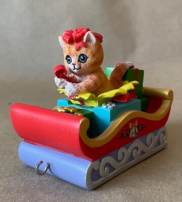 Kayomi Harai Meowy Christmas Sleigh Cat Train ~ Wrapping Presents NEW MINT