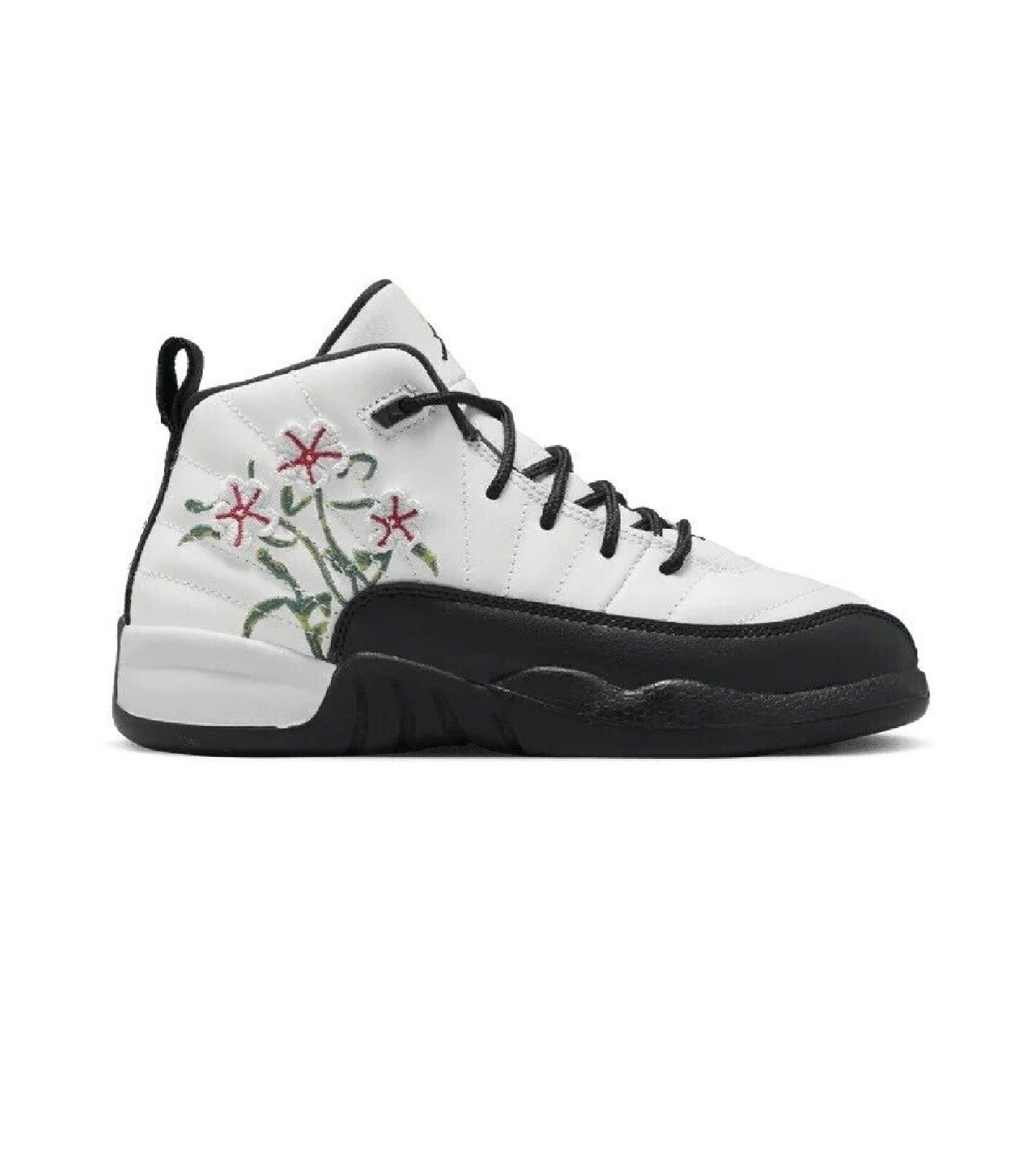 [DR6954-100] Air Jordan Retro 12 «Floral» для дошкольников, белый/черный *НОВИНКА*