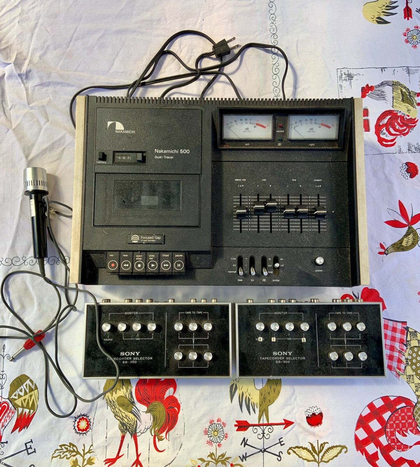 Nakamichi 500 Dual Tracer Cassette Deck Mixer 2 Sony Tape Recorder Selectors