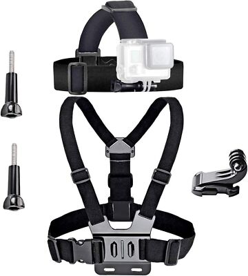 VVHOOY Action Camera Accessories Head Strap Mount Chest Harness Compatible wi...