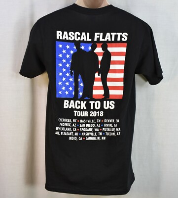Rascal Flatts Back To US 2018 Concert T-Shirt Size Medium (Error San Diego, Az?)