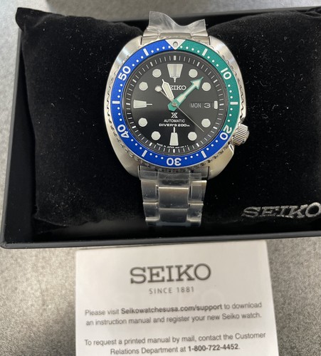 Pre-owned Seiko Prospex Automatic Tropical Lagoon Special Edition Turtle Watch Srpj35