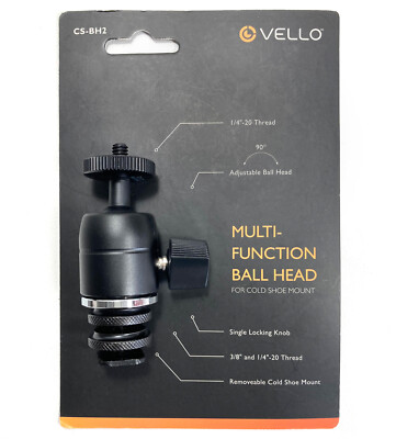 VELLO Multi Function Mini Ball Head CS-BH2 with Cold Shoe Mount