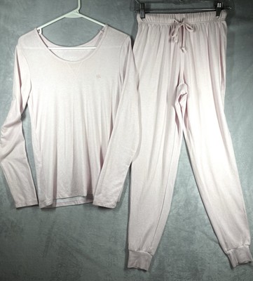 BORN Brand Women's Drawstring PJ Pants Soft Lounge Pants Top Set Pink Size Small