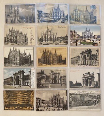 ITALIA DUOMO 15 CARTOLINA ANTICA VECCHIA MILANO PRIMI 900 IN BUSTINE PROTETTIVE
