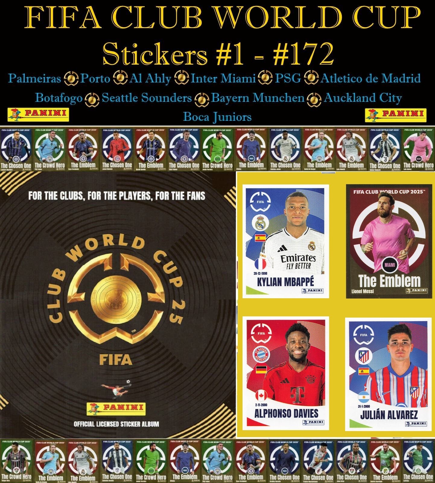 Panini FIFA Club World Cup 2025 Stickers #1 - #172 - Packet