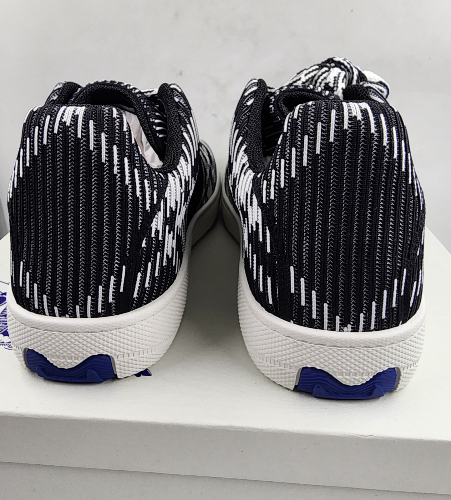 Burberry Check Knit Box Low-Top Sneakers Men's 46/13 US Black/White Lace Up - Picture 7 of 17