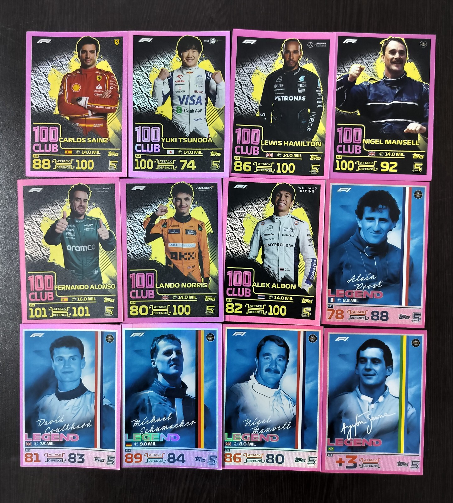Topps India F1 Turbo Attax 2024 Pink Parallel set of 68