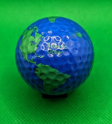 Unique Blue and Green Earth Globe logo golf ball