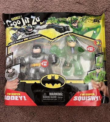Metallic Batman Vs The Riddler Heroes Of Goo Jit Zu DC Universe New-Free Ship