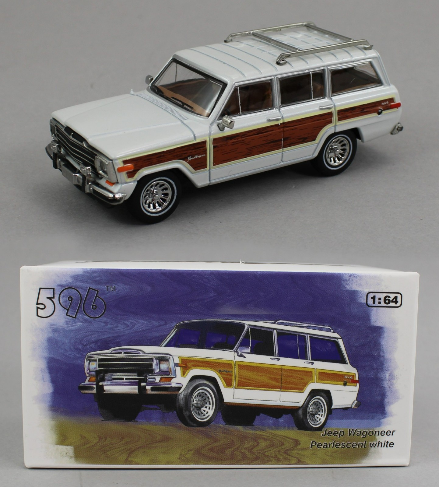 1:64 *596 DIECAST* Pearlescent White JEEP Grand Wagoneer