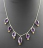 Amethyst Vintage Gold Plated Necklace Cable Link Chain Length 40cm.JPG