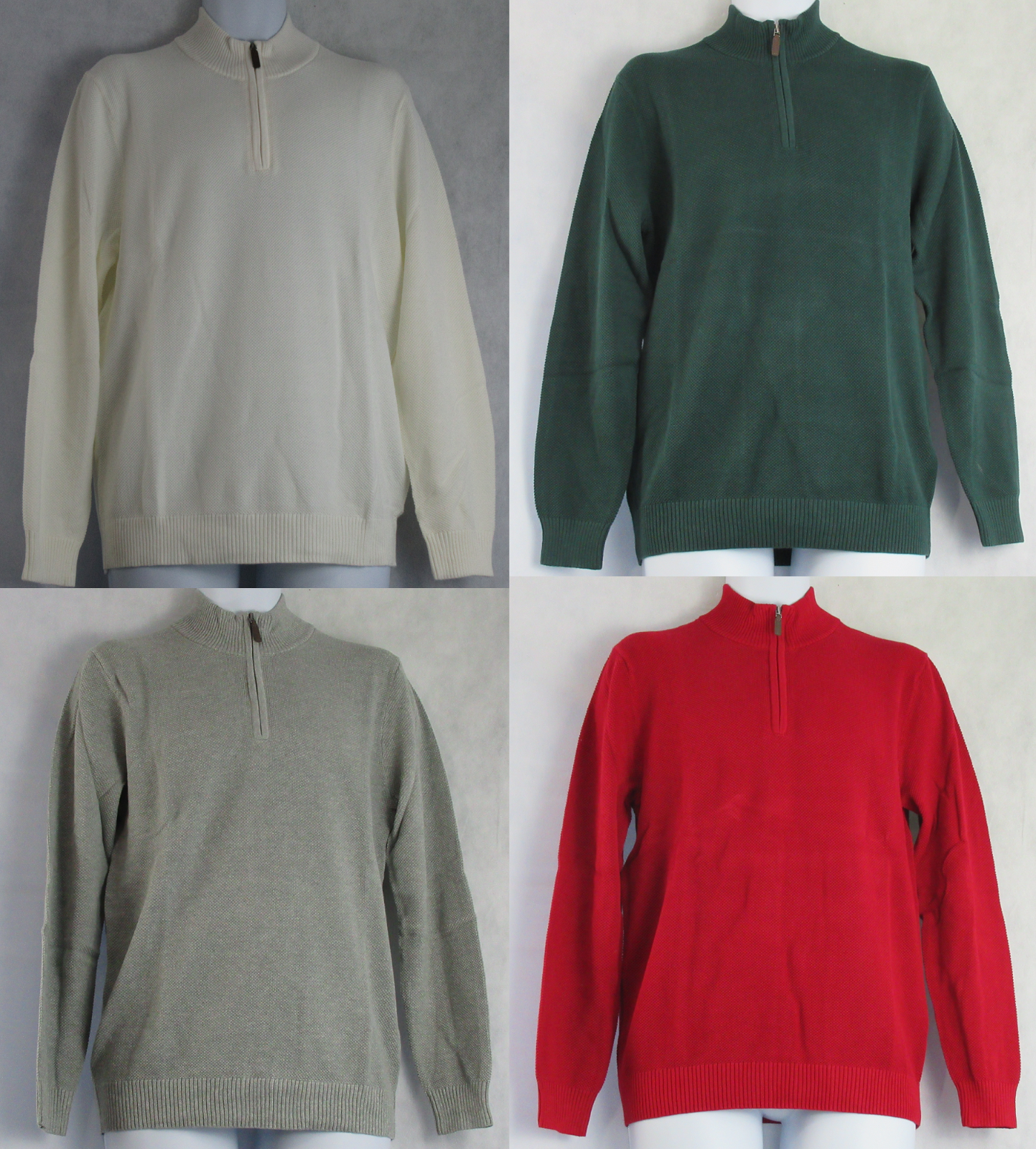 Club Room Men's 1/4-Zip Textured Cotton Pullover Sweater, Assorted Colors