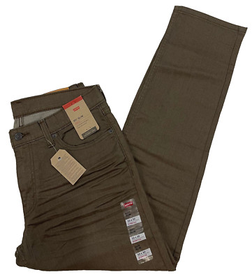 Levis 511 Slim Fit Stretch Mens Jeans 33X30 Olive Khaki (Brown) W33L30 #12273