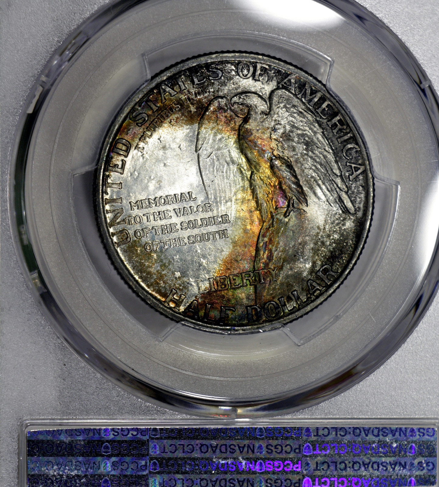 1925-P MS67 Stone Mountain Silver Commemorative 50c, PCGS Graded, Colorful Toned
