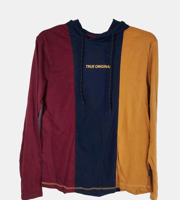 Distortion NWT Hoodie Mens Medium Color Block Long Sleeve Lightweight Pullover 