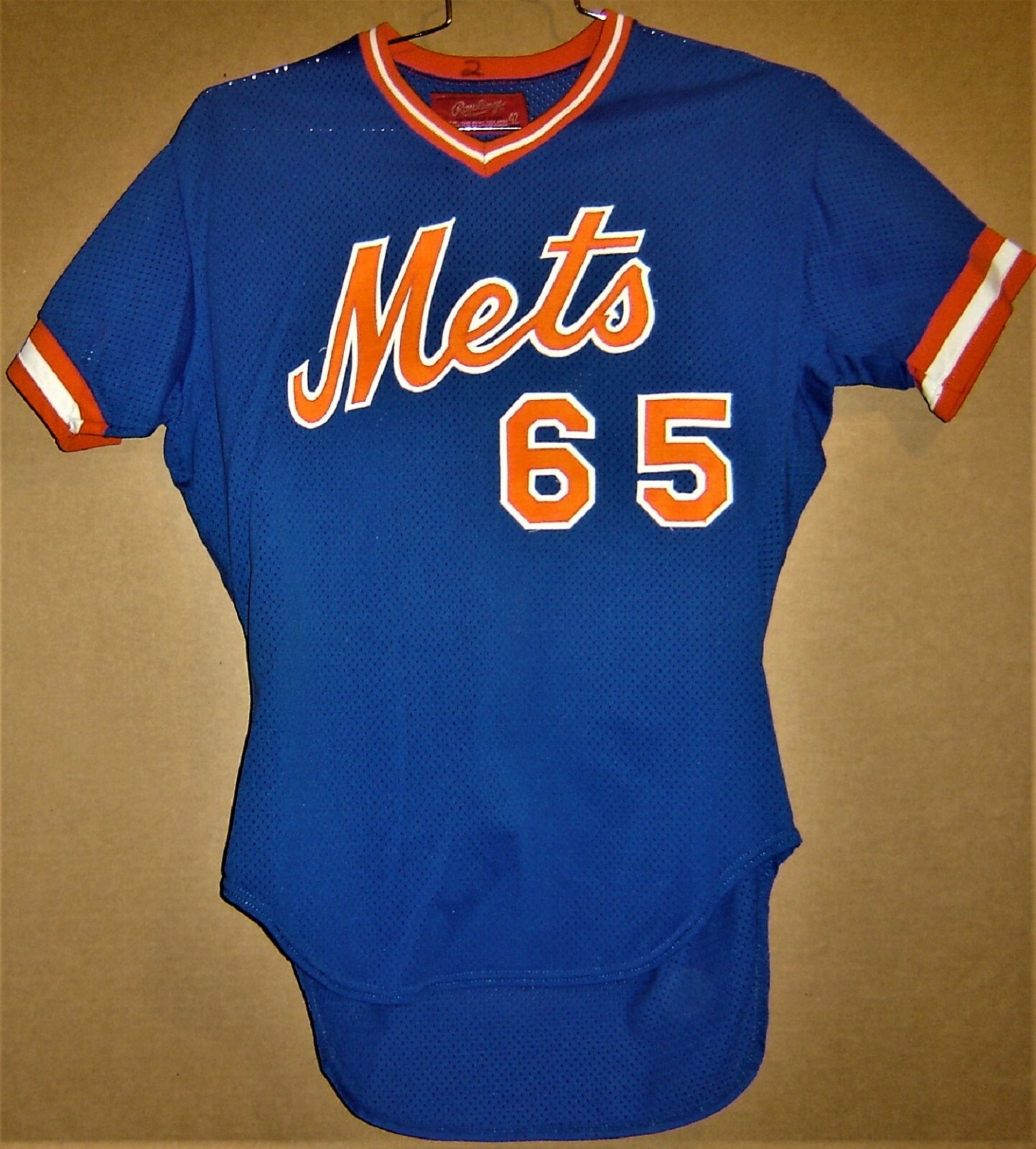 NEW YORK METS #65 BLUE MESH Size 42 Rawlings HOME BATTING