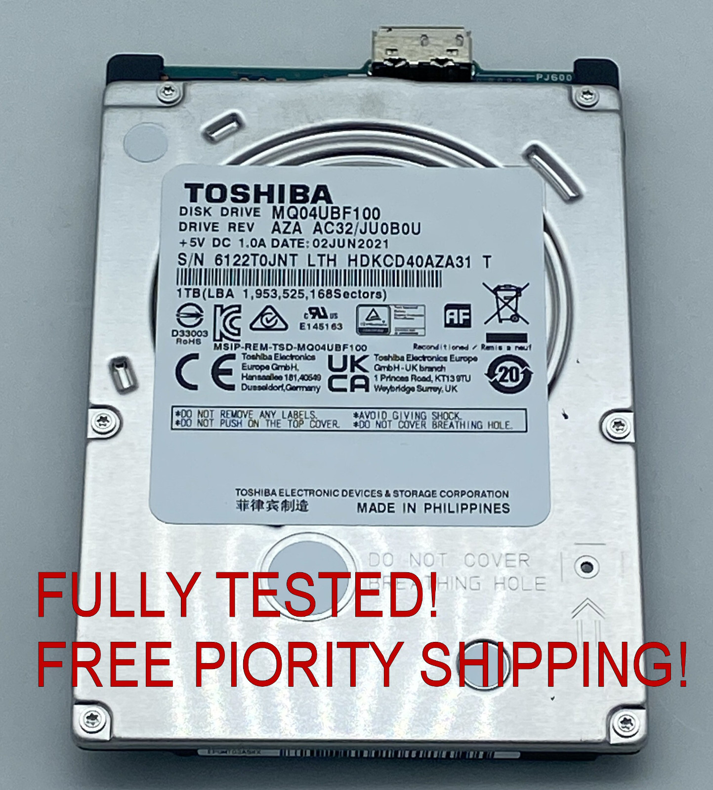 Toshiba MQ04UBF100 AZA AC32/JU0B0U HDKCD40AZA31 T 02JUN2021 1TB 2.5 USB 3.0 HDD | eBay Toshiba MQ04UBF100 AZA AC32/JU0B0U HDKCD40AZA31 T 02JUN2021 1TB 2.5 USB 3.0 HDD | eBay