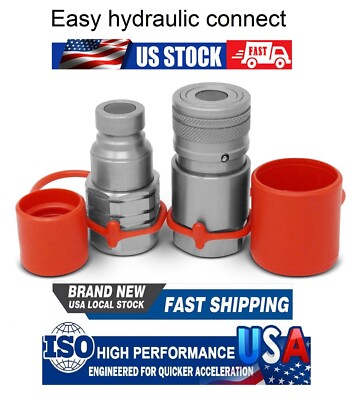 1/2'' NPT Thread 1/2 Flat Face Hydraulic Quick Coupler Set Bobcat Skid Steer TL23