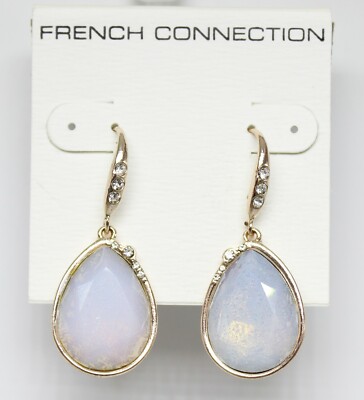 New French Connection Rose Gold White Opal Earrings Nwt $38 Tags #FC42