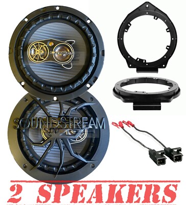 SoundStream 300W Car or Truck Speakers for Front or Rear Doors w/ install Kit