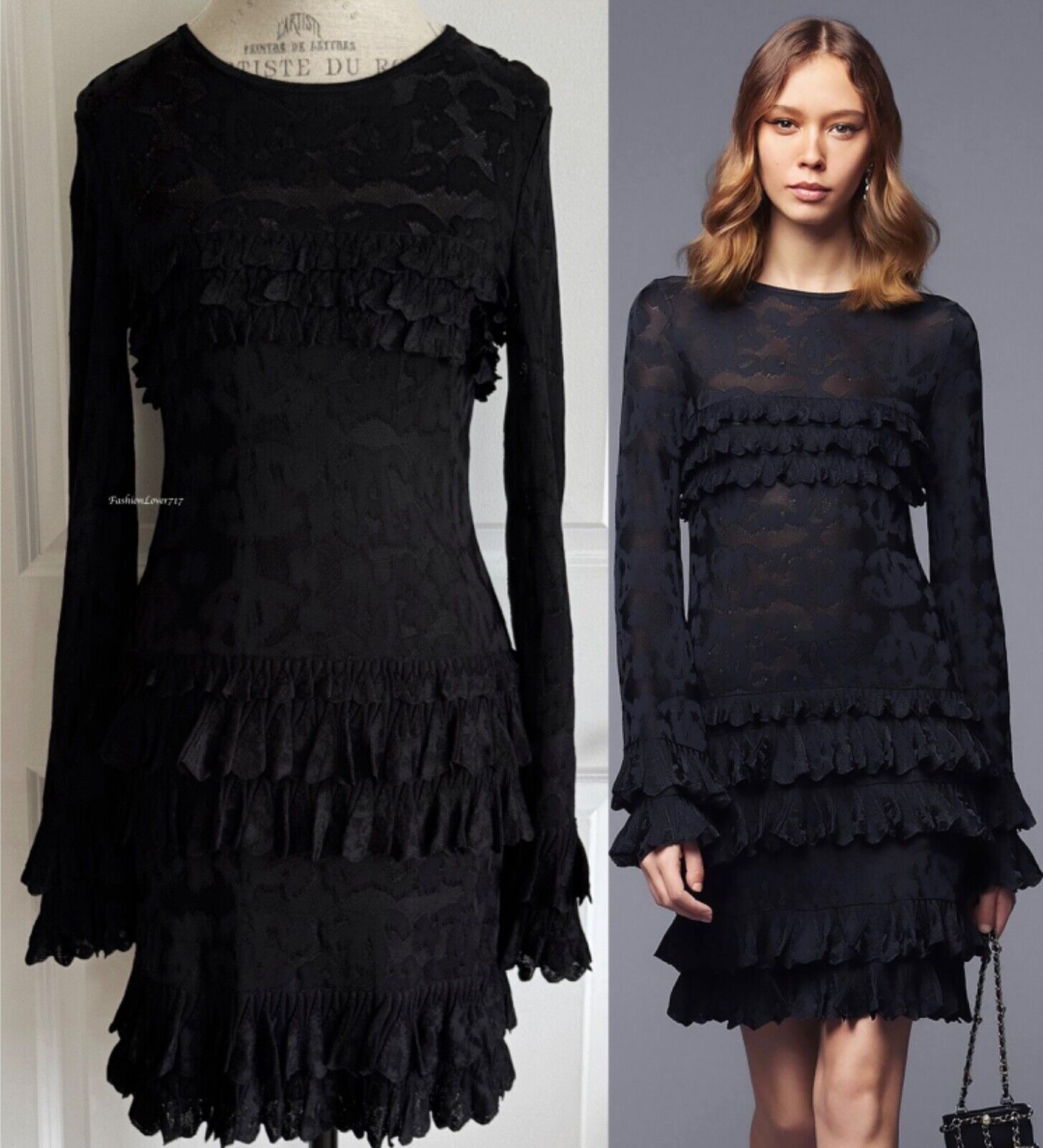 NWT 20P $5050 CHANEL BLACK CC LOGO ALL OVER RUFFLE MINI NWT 20P $5050 CHANEL BLACK CC LOGO ALL OVER RUFFLE MINI