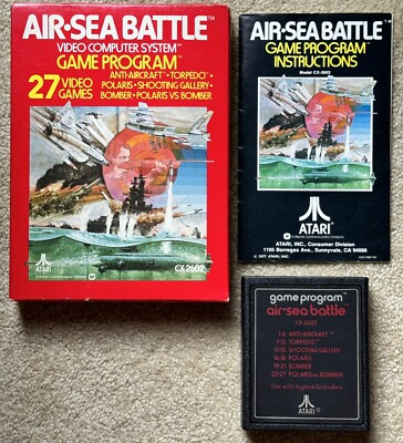 Atari 2600 Air-Sea Battle Game 1978 CIB Complete In Box Tested Working
