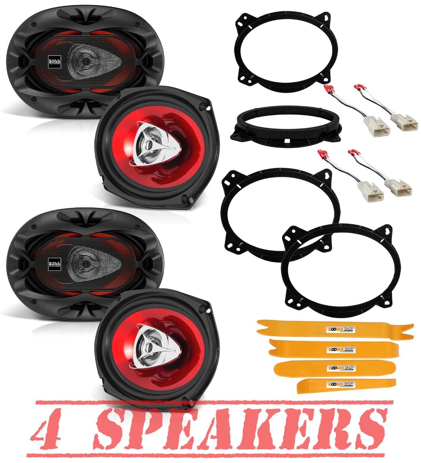 BOSS 2ウェイスピーカー 2個セット Boss Bluetooth 2ch+2ch スピーカー＆アンプシステム ブラック