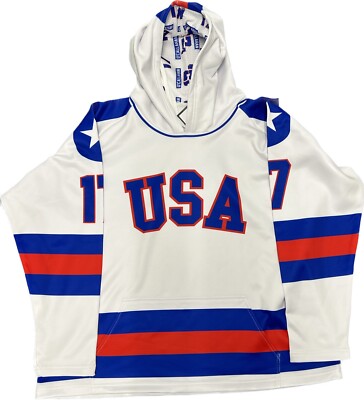 Jack O'Callahan USA Hockey Miracle on Ice 1980 Jersey Authentic Hoodie- Size L