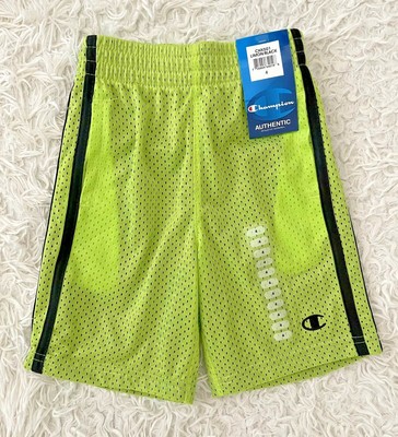 Champion Athletic Boys Shorts Mesh Lined Pants Limon Green Black Active Bottom