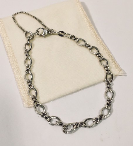 James Avery Medium Twist Charm Bracelet 7.25” Sterling Silver BR-677 Box Pouch