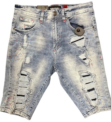 

Растрепанные шорты Makobi Stinson Light Wash с брызгами краски