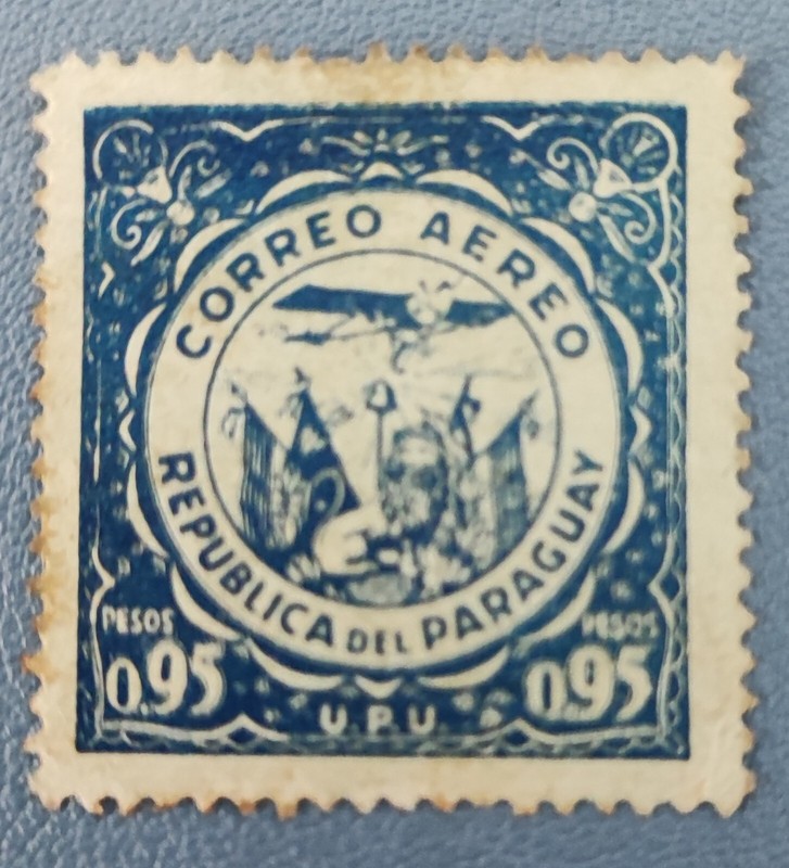 Timbre Paraguay Correo Aereo Republica Del Apraguay 0.95 Bleu