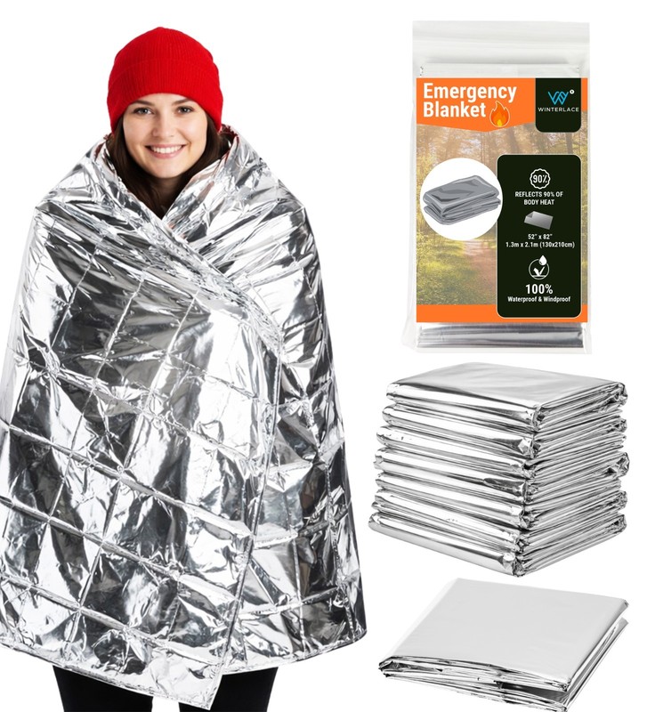 Emergency Blankets (52” x 82”) Thermal Mylar Survival Rescue Bulk