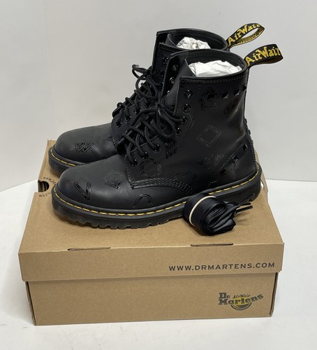 DR. MARTENS 1460 BEN STUD BLACK WEIDLER LEATHER PUNK BOOTS