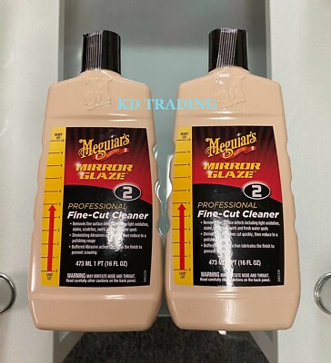 (2-Pk) Meguiar's MIRROR GLAZE M2 PRO FINE-CUT Oxidation Scratch Defects CLEANER 