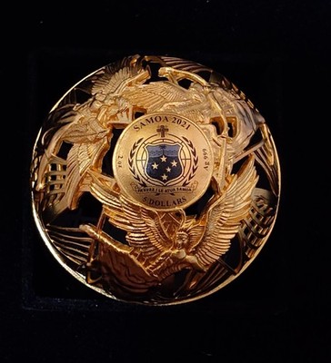 2021 SAMOA HEAVEN AND HELL SPHERE 2 oz pure SILVER COIN 24k