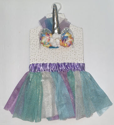 Bow Fancy Unicorn Head Band Tutu Set Fits 0-12 Months NEW
