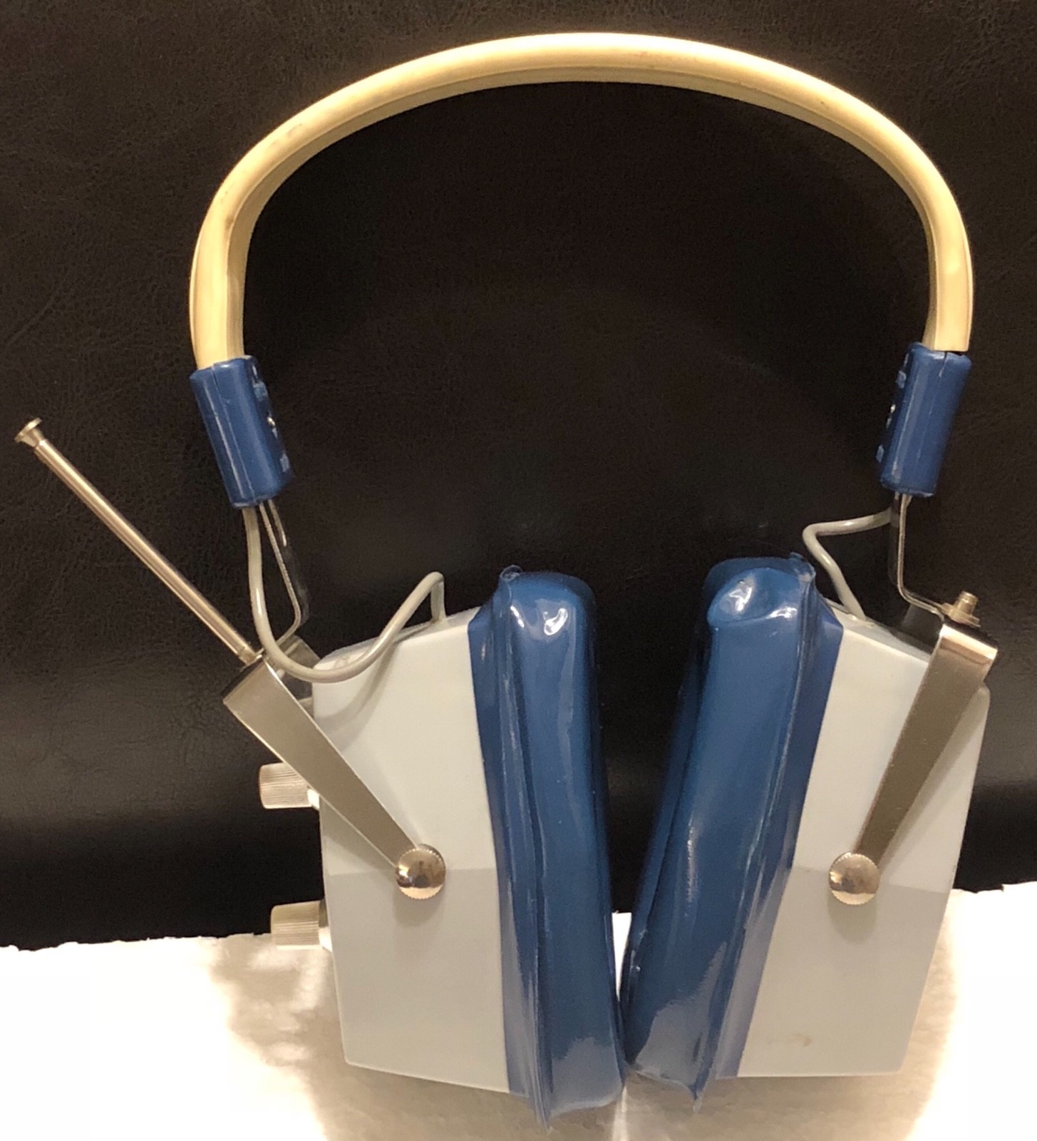 Vtg Solid State Transistor Radio Headphones Headset Alaron Japan Display