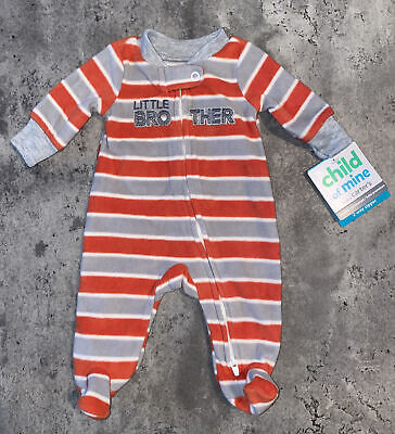 Carters Child of Mine Preemie Footed Long Sleeve Coverall Zip Up Striped