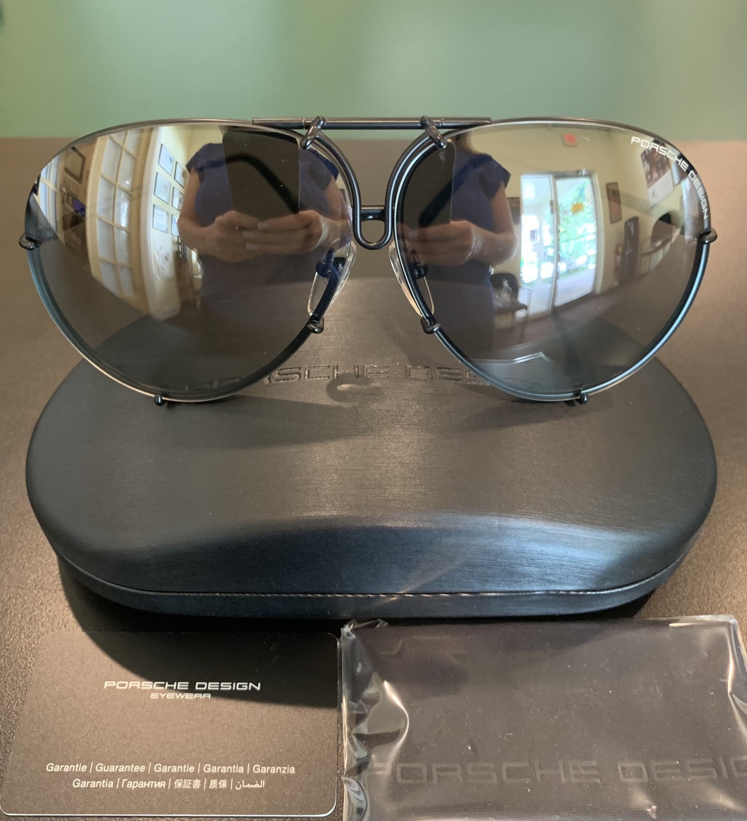 PORSCHE P8478 D. BLACK Titanium 69mm Sunglasses with 2 Sets  display picture 1
