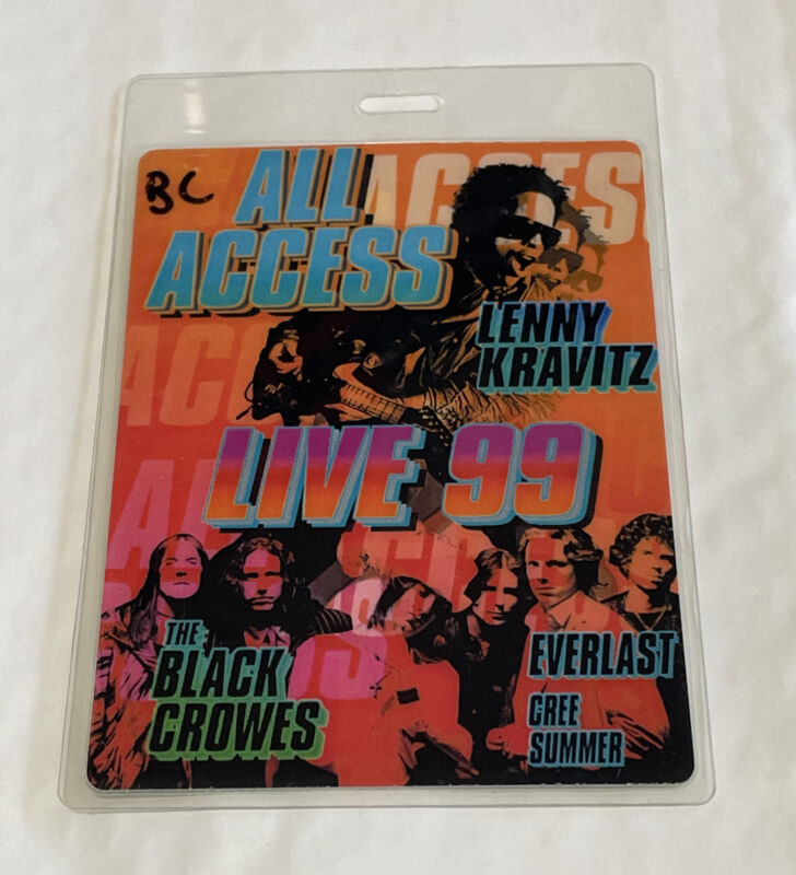 All access Lenny Kravitz the Black Crowes Everlast Live 99 Concert AAA PASS!!￼