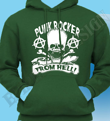 punk rocker from hell mens hoodie hoody t-shirt 70s the clash