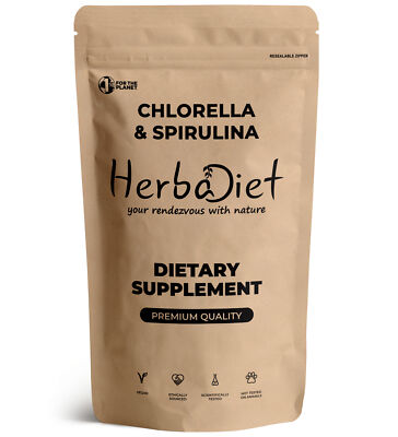 Blue Green Algae Complex Powder DETOX DOUBLE Spirulina + Chlorella Superfood