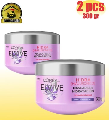 Mask Hydra Hyaluronic Elvive Loreal Paris 300ml-PACK X 2