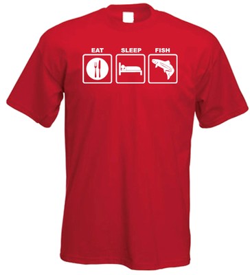 GILDAN ESSEN, SCHLAF, FISCH, KARPFEN, SPASS T-SHIRT